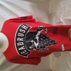 Headrush red skull biker t tshirt tee top shirt XXL